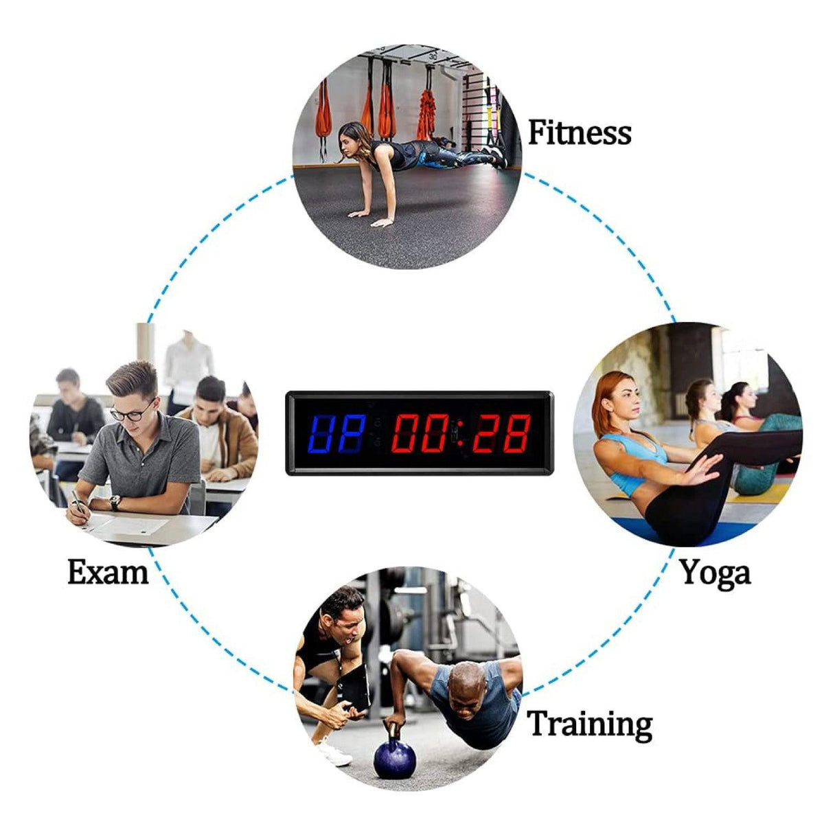 Interval Gym Timer - Workout Timer Stopwatch with Remote Control, Gym Clock Fitness Interval Timer 1.5‘’, Count Down/Up Timer Stopwatch Exercise & Fitness - Tophatter Daily Deals