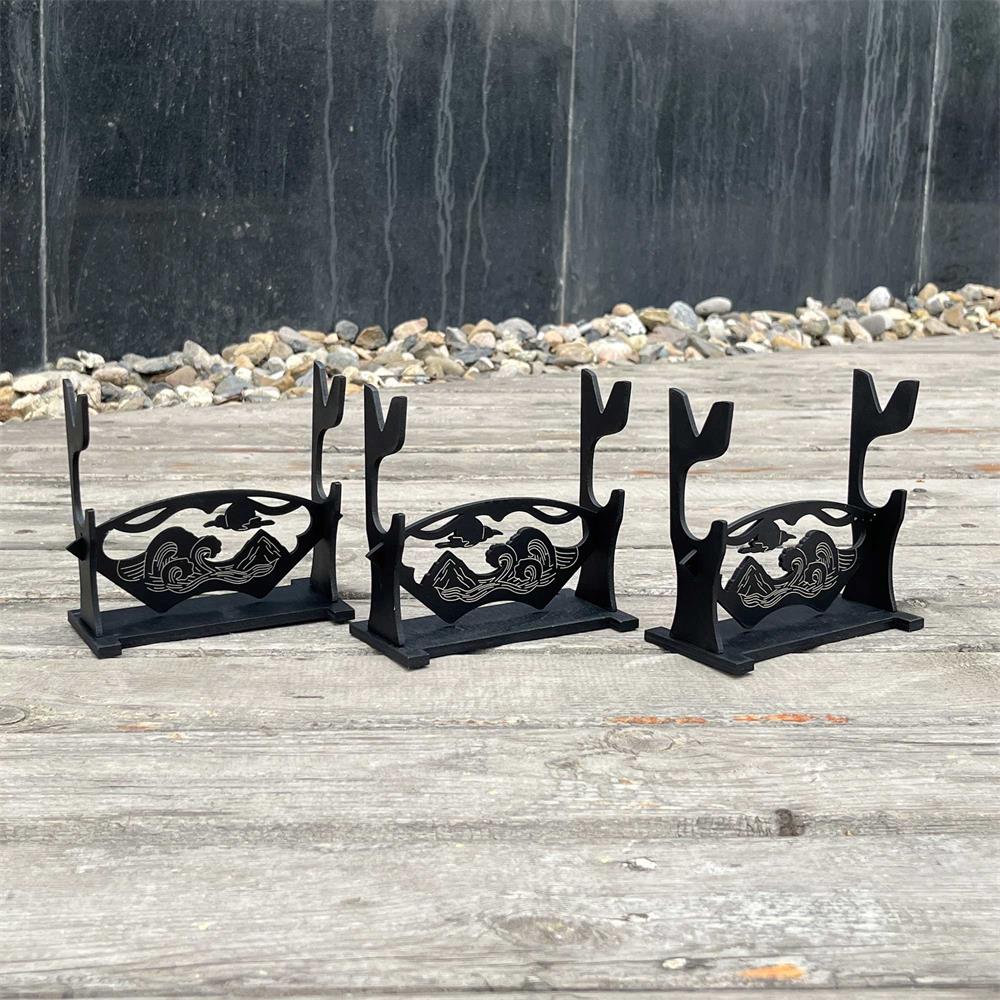 2-Layer Wooden Landscape Pattern Weapon Display Holder - Tophatter Daily Deals