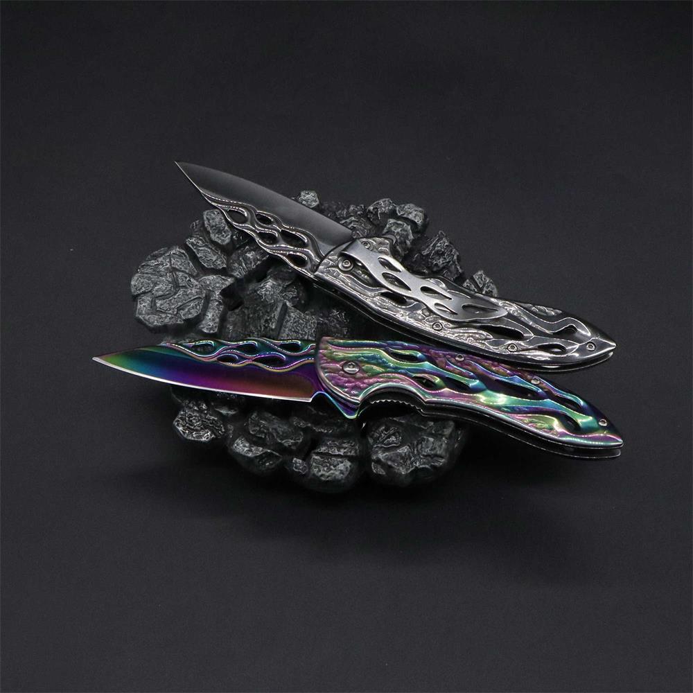 Fantastic Flame Shape Folding Knife - Tophatter Daily Deals