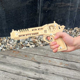 3D Gun Puzzle Wooden Rubber Band Gun Model Kit - Tophatter Daily Deals