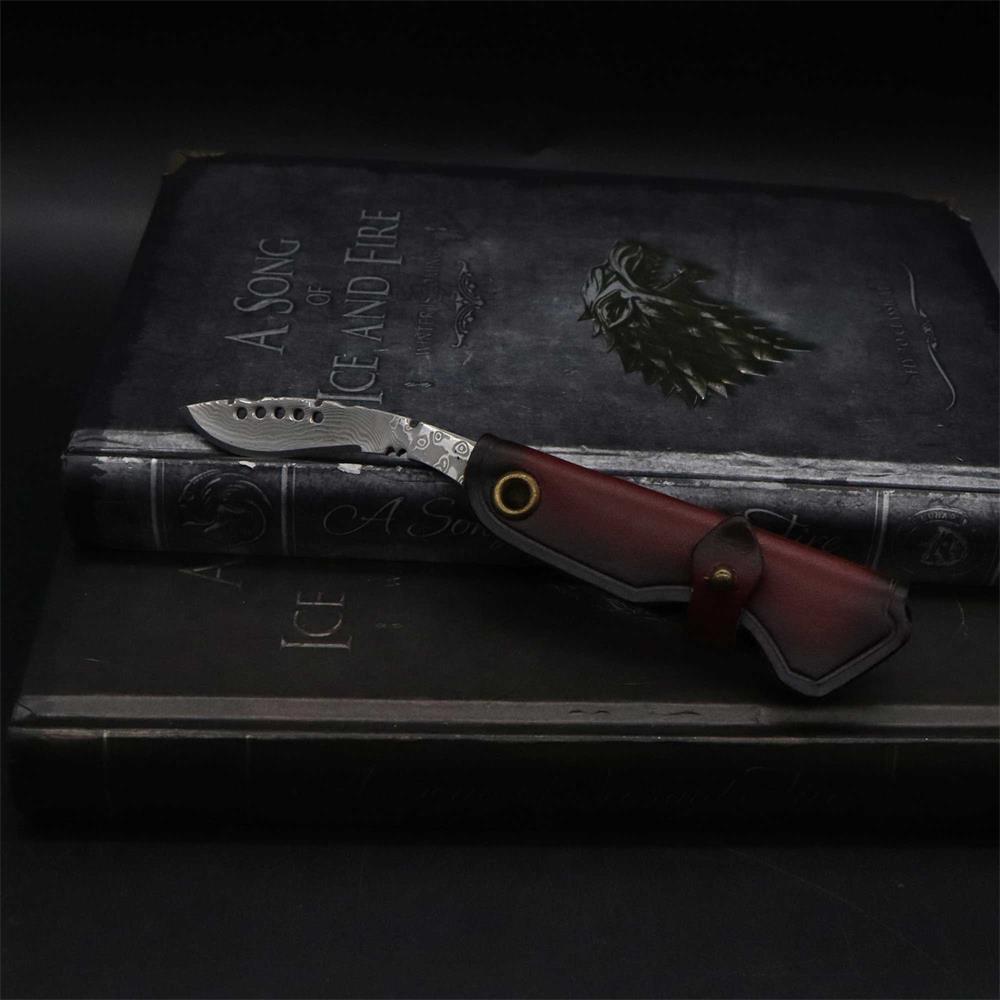 Damascus Steel Nepal Knife With Leather Case - Tophatter Daily Deals