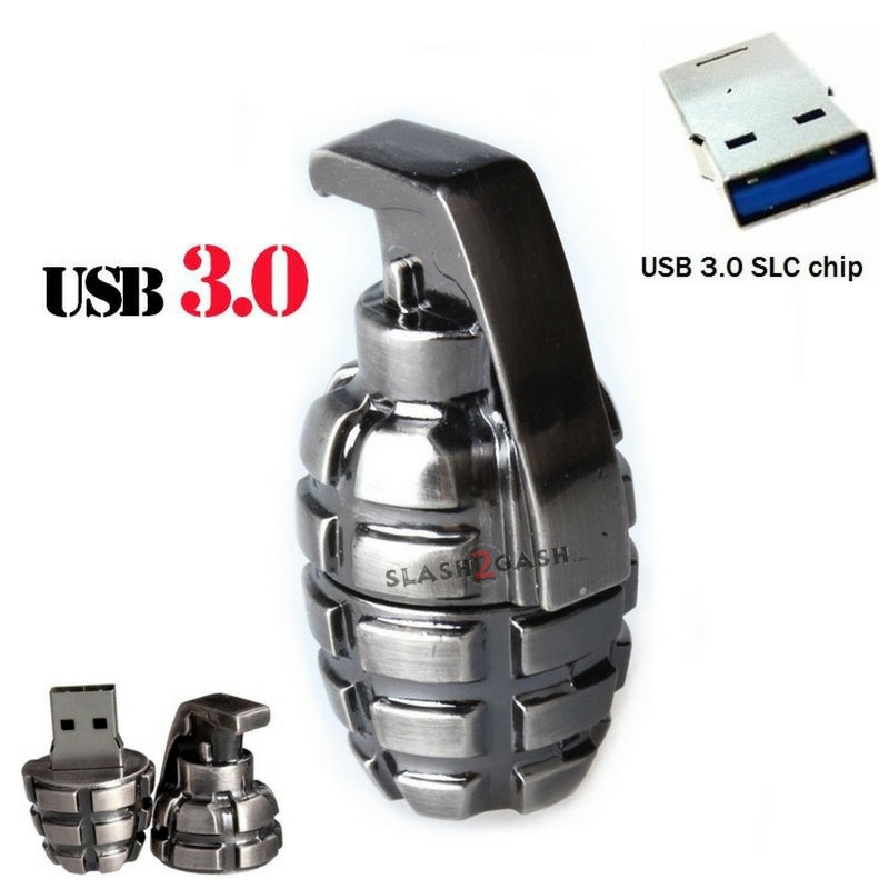 Grenade USB Flash Drive 3.0 Metal Memory Stick Pendrive 10x FASTER! 64GB 3.0 Double the storage for $10 more! USB Flash Drive - Tophatter Daily Deals