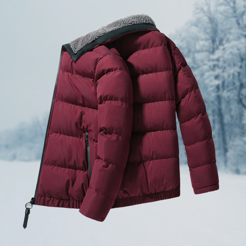 Warm Cozy Men's Jacket - Puffer, Sherpa Lined, Commuting - Tophatter Daily Deals