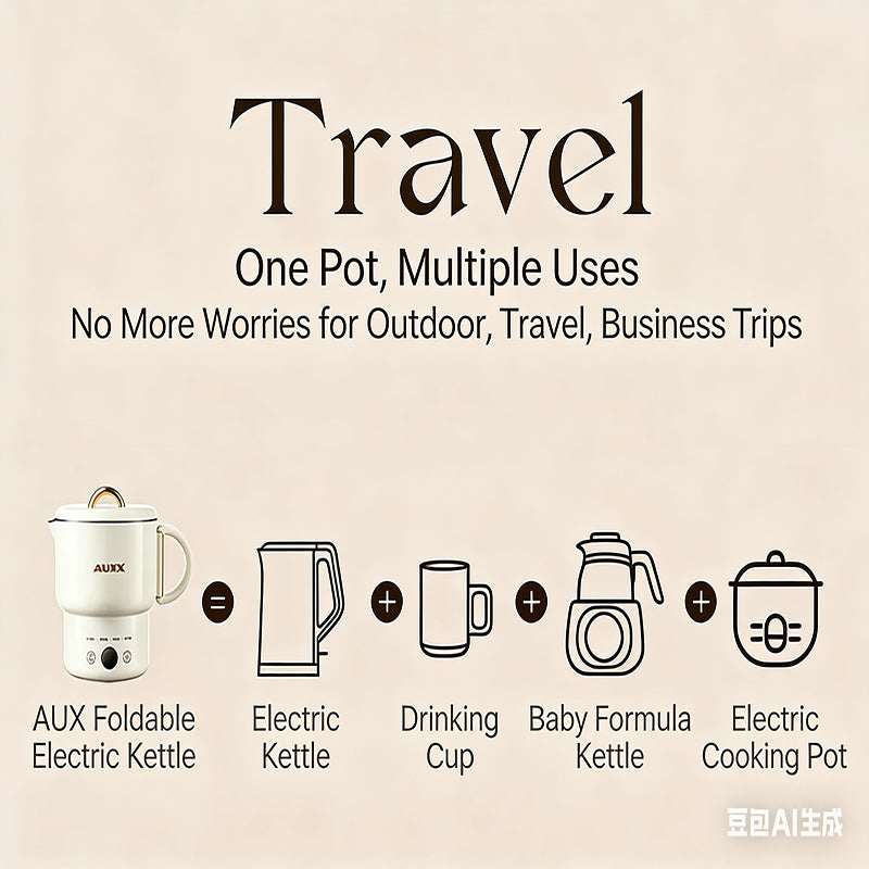 Portable Folding Electric Kettle Electric Kettles - Tophatter Daily Deals