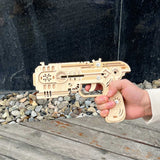 3D Wooden Kit Training Dragon Rubber Band Pistol Model Kit - Tophatter Daily Deals
