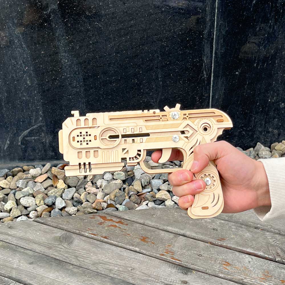 3D Wooden Kit Training Dragon Rubber Band Pistol Model Kit - Tophatter Daily Deals