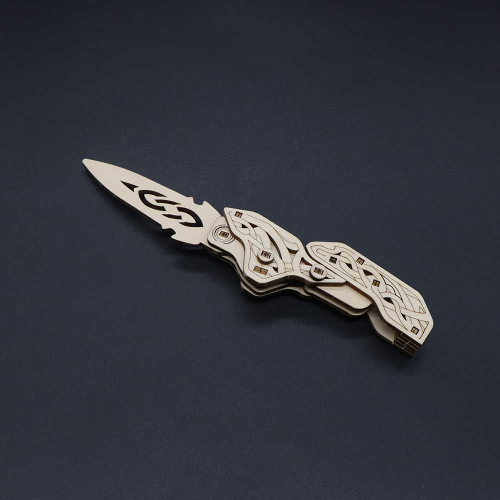 6 Cool Wooden Knife Model Kit 3D Blade Puzzle Toy - Tophatter Daily Deals