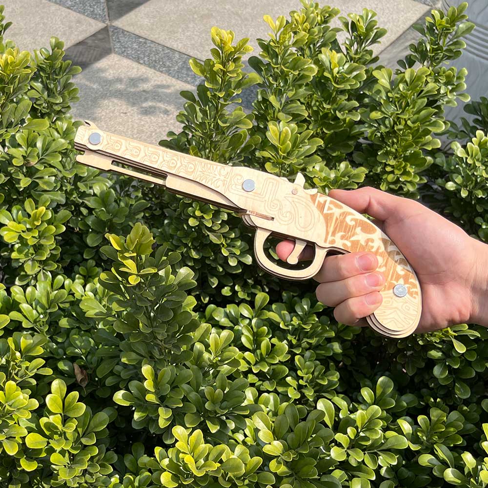 Assembled Firelock Wooden Rubber Band Gun Model Kit - Tophatter Daily Deals