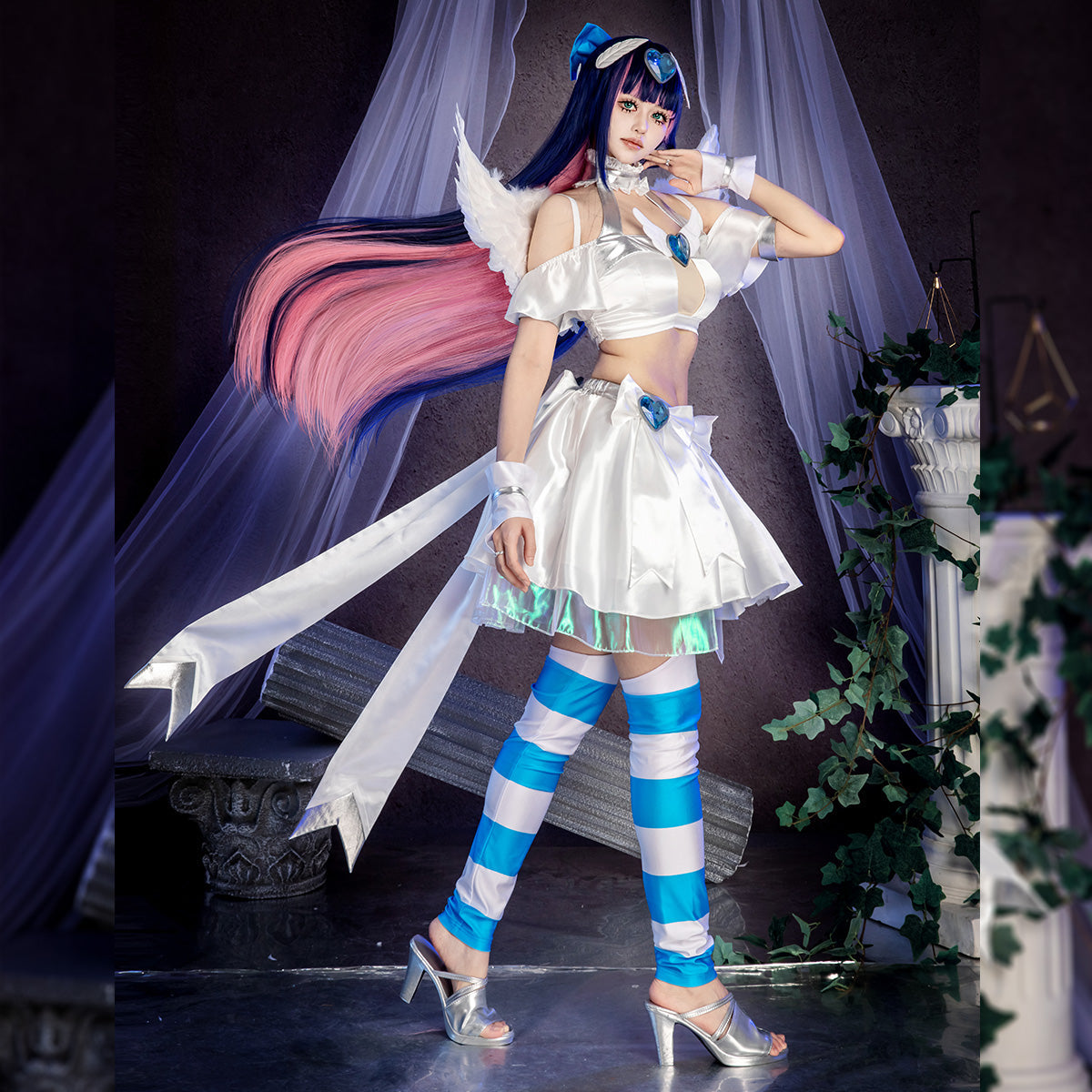 【Pre-Order】New Panty And Stocking with Garterbelt Angel Stocking Cosplay Costume Costume - Tophatter Daily Deals