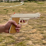 Solid Wooden Rubber Band M92F Pistol With Functional Clip - Tophatter Daily Deals