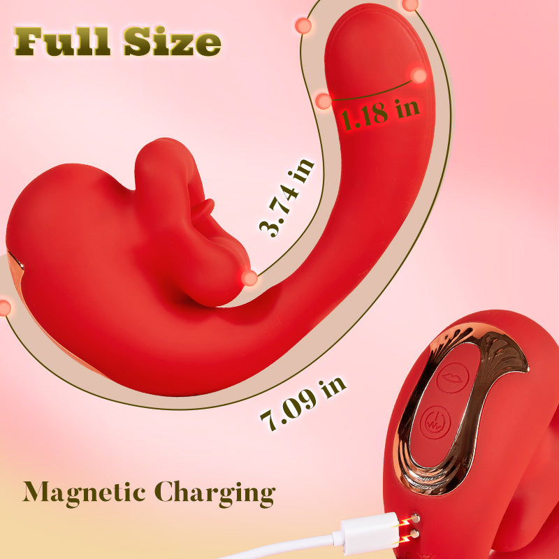 Acmejoy - Tongue Licking Vibrator with 10 Biting Clitoral Stimulators Vibrators - Tophatter Daily Deals