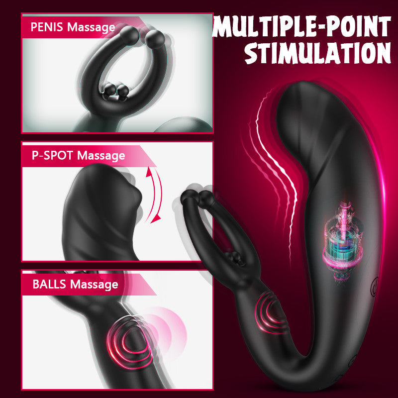 Acmejoy - Bead Massage Multifunctional 9 Vibrating Prostate Anal Plug Solo Male Prostate Massager Anal Toys - Tophatter Daily Deals