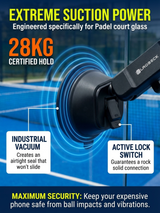 Padel Phone Holder for Glass Courts – MagSafe Compatible with Double Suction Cup & Aluminum Arm Phone Mounts & Holders - Tophatter Daily Deals