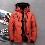Insulating Men's Puffer Jacket - Hooded Polyester, Winter Red - Tophatter Daily Deals