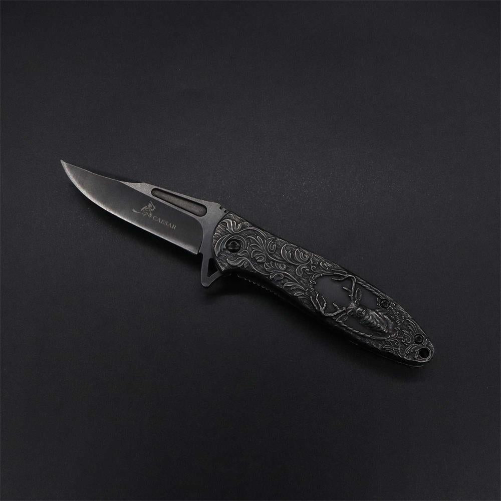 Fantastic Reindeer in the Mirror Folding Knife - Tophatter Daily Deals