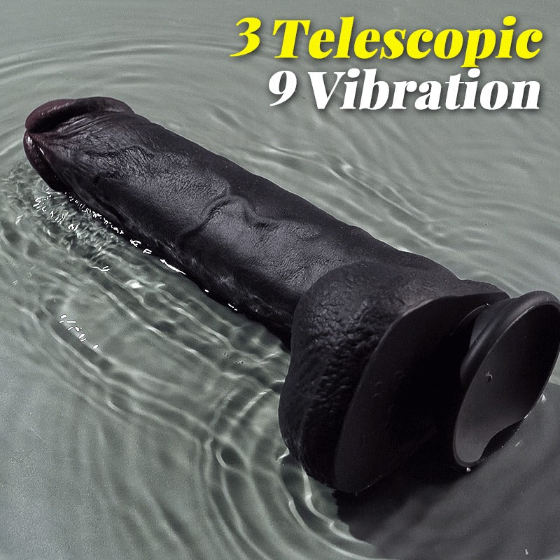 Acmejoy- 3 Thrusting 9 Vibration Heating Big Brown Dildo Tattooed Men Dildos - Tophatter Daily Deals