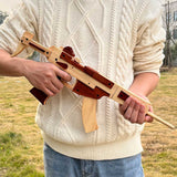 Solid Beech Wood MP5 SMG Replica Rubber Band Gun Model Kit - Tophatter Daily Deals