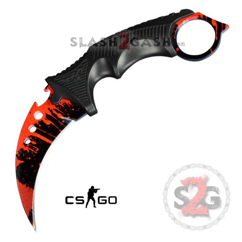 Blood & Slaughter 2pc Set CSGO Butterfly Knife + Elite Karambit SAVE $10 Knife-Balisong - Tophatter Daily Deals