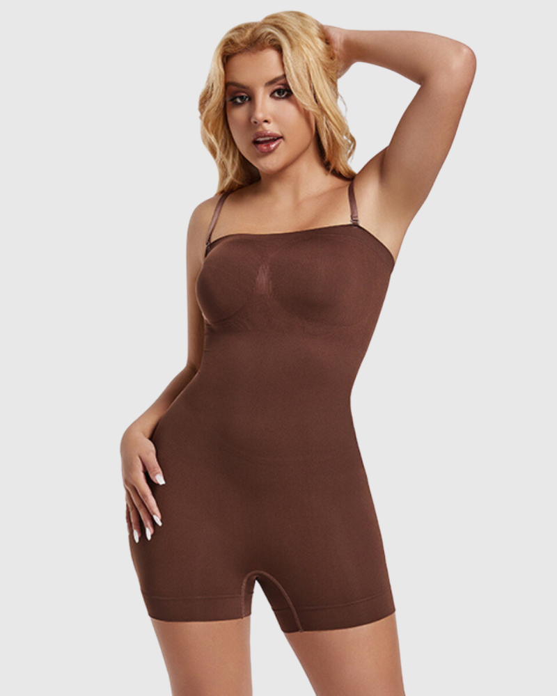 Revenge Body Strapless Snatched Bodysuit Mocha Bodysuit - Tophatter Daily Deals