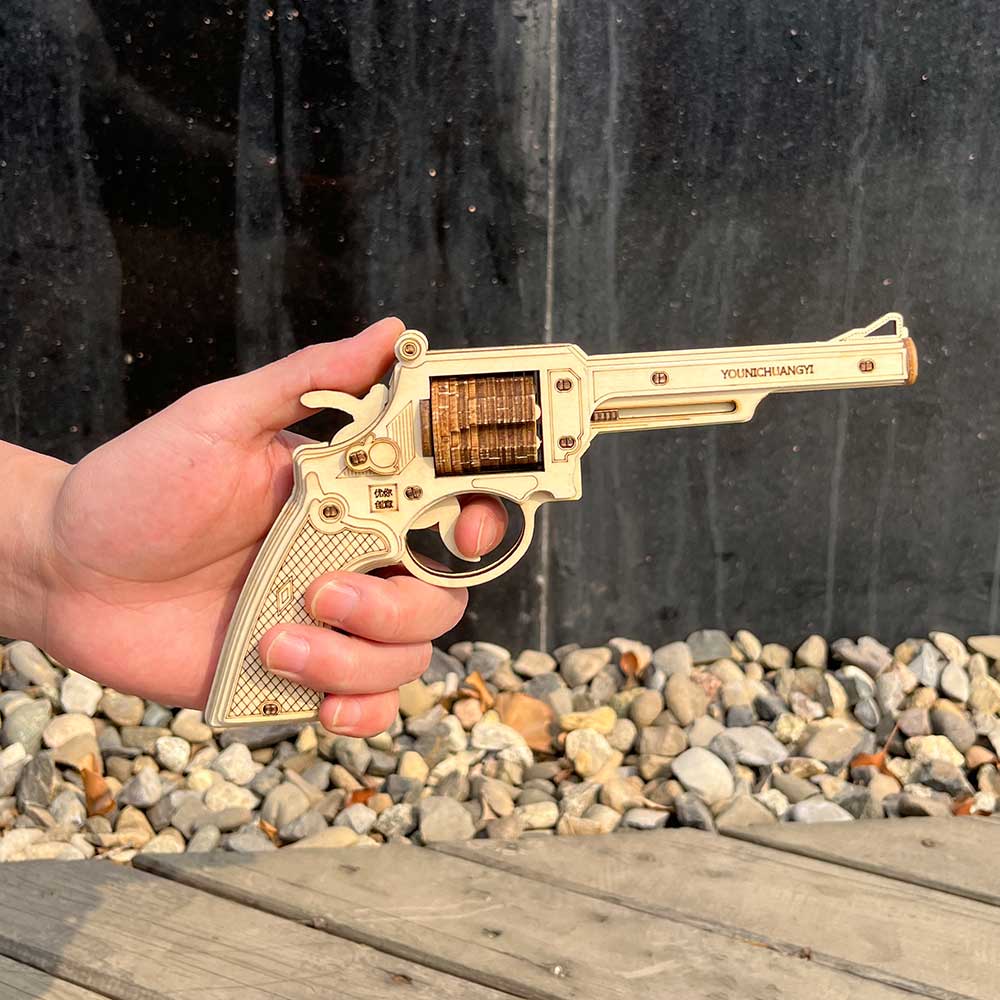Revolver Wooden Model Kit S&W Gun - Tophatter Daily Deals