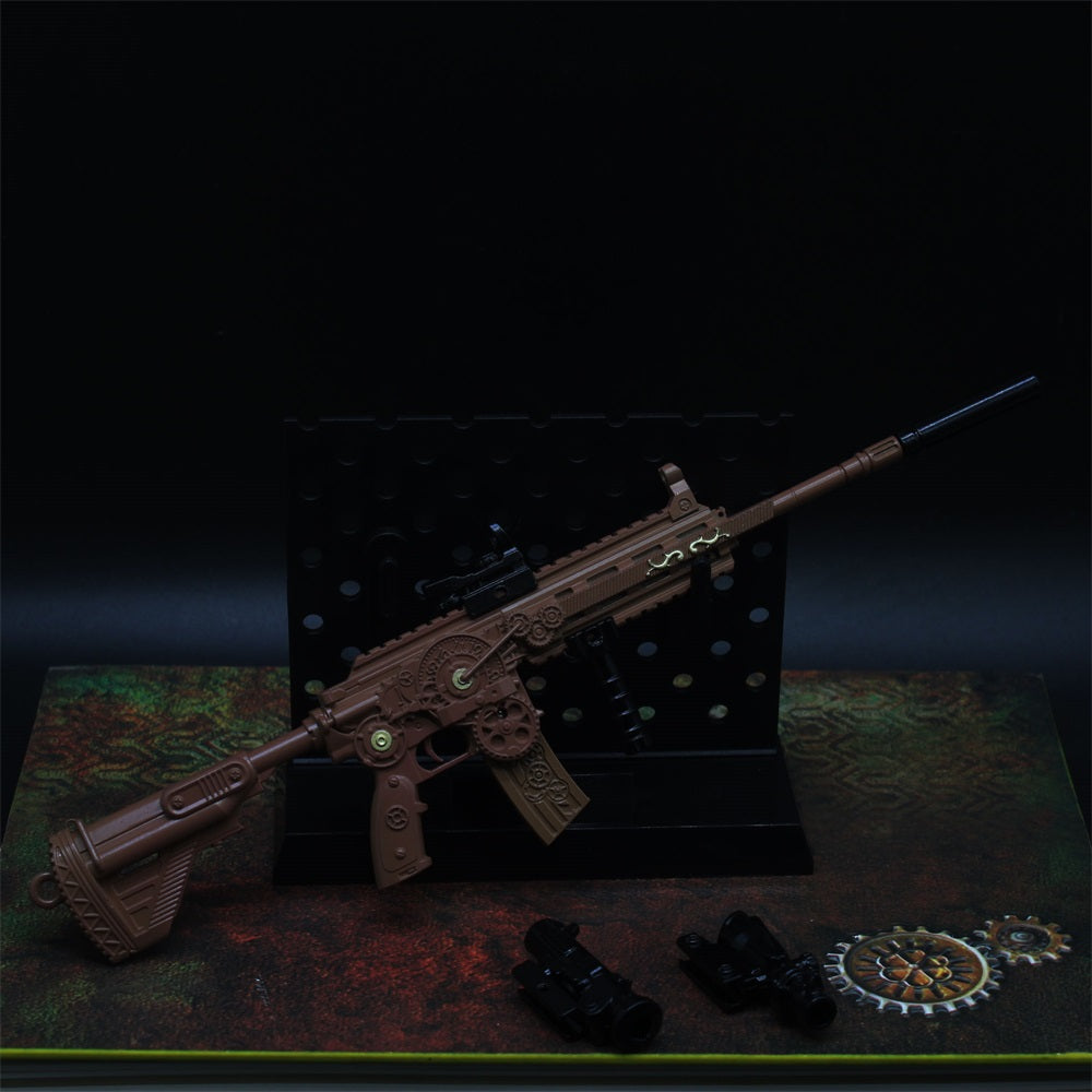 Steampunk HK416 Miniature Metal Gun 21CM/8.3" - Tophatter Daily Deals