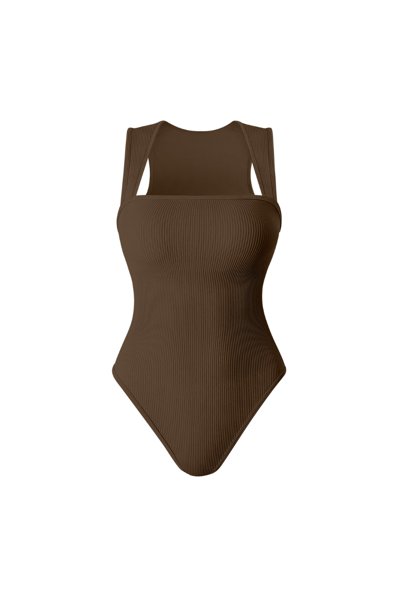 Revenge Body Racerback Wide Straps Bodysuit Coffee Bodysuit - Tophatter Daily Deals