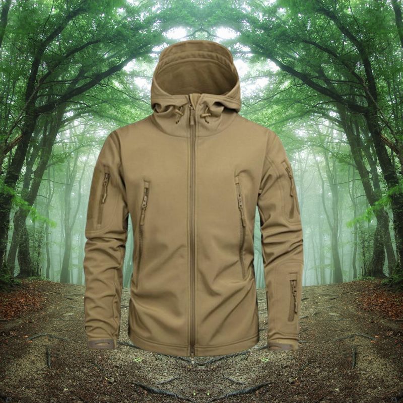 Waterproof Men's Outdoor Jacket - Military Cut, Poly Blend - Tophatter Daily Deals