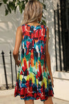 Printed Round Neck Sleeveless Dress with Pockets Casual Dresses - Tophatter Daily Deals