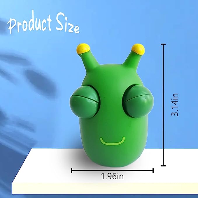 12PCS Funny Grass Worm Pinch Toy, Green Eye Bouncing Worm Squeeze Toy, Novelty Fun Squeeze Stress Relief Toys For Adults Kids Gift Cool Gadgets 5 - Tophatter Daily Deals
