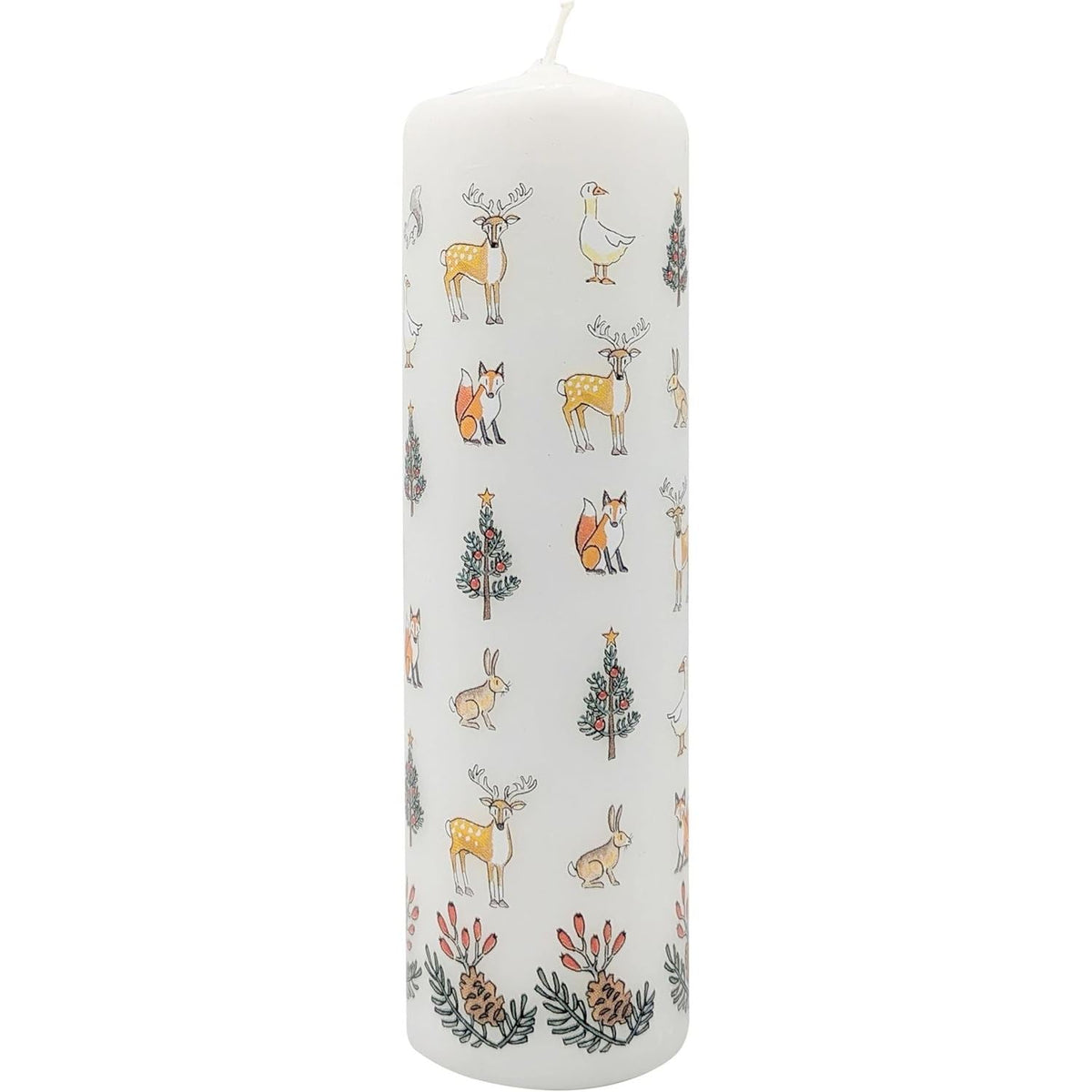 Winter Wildlife Advent Pillar Candle | Christmas Advent Calendar Candle - 20cm Advent Candle - Tophatter Daily Deals