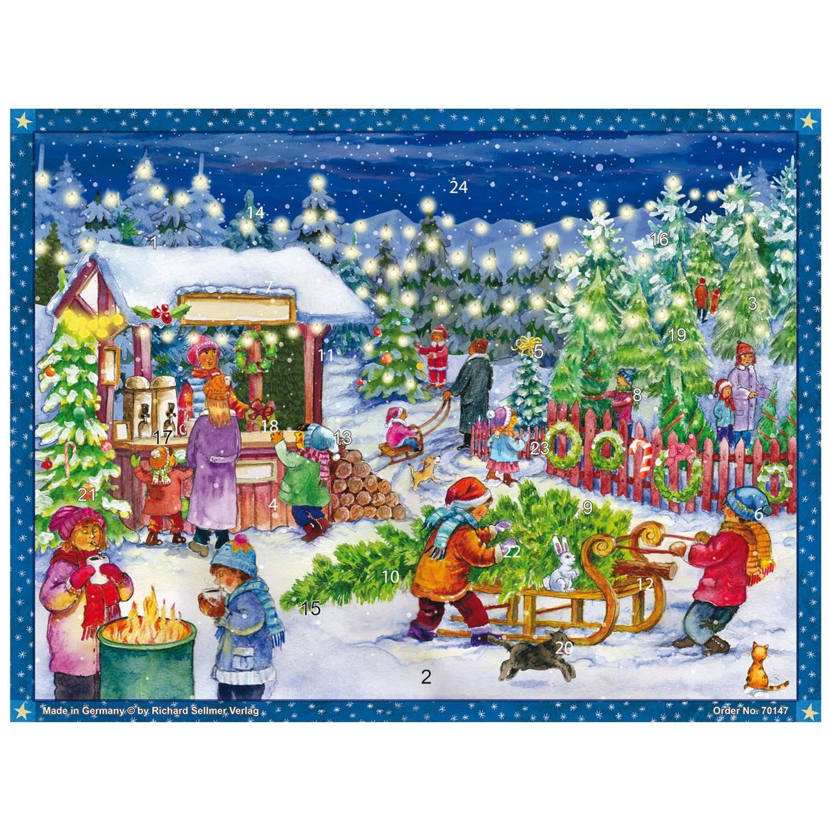 Christmas Tree Market Christmas Advent Calendar Traditional Door Advent Calendar Advent Calendar - Tophatter Daily Deals