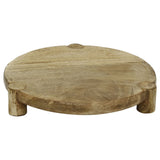Set of 3 Round Mango Wood Serving Platters, Raised Serving Boards Serving Board - Tophatter Daily Deals