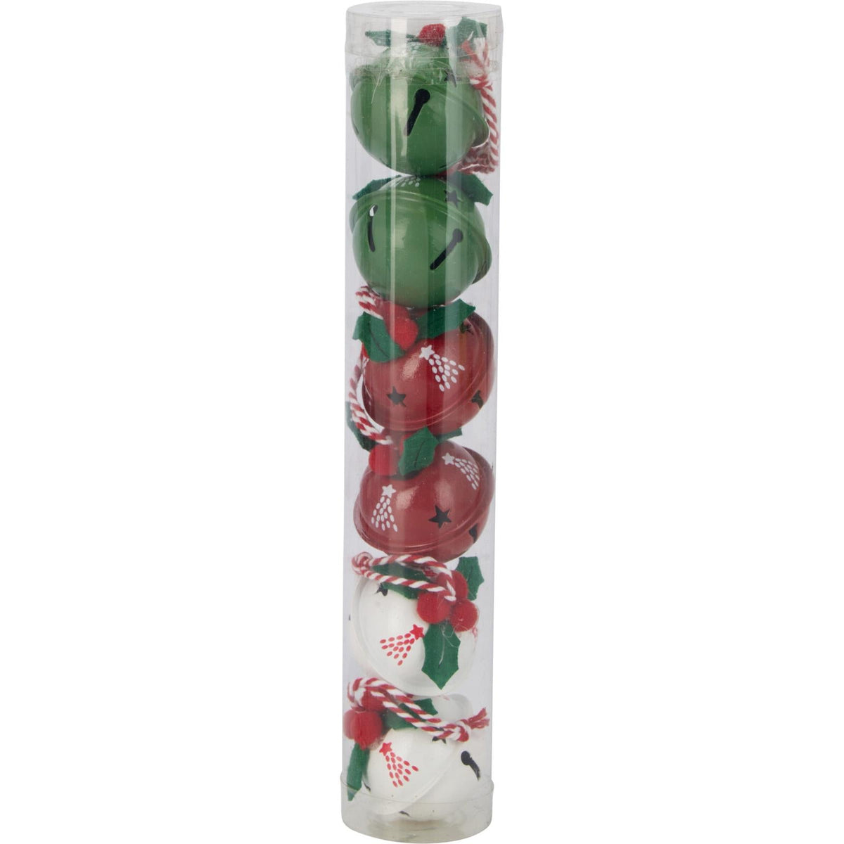 Set of 6 Small Festive Jingle Bells | Christmas Tree Hanging Ornaments - 4cm Baubles - Tophatter Daily Deals