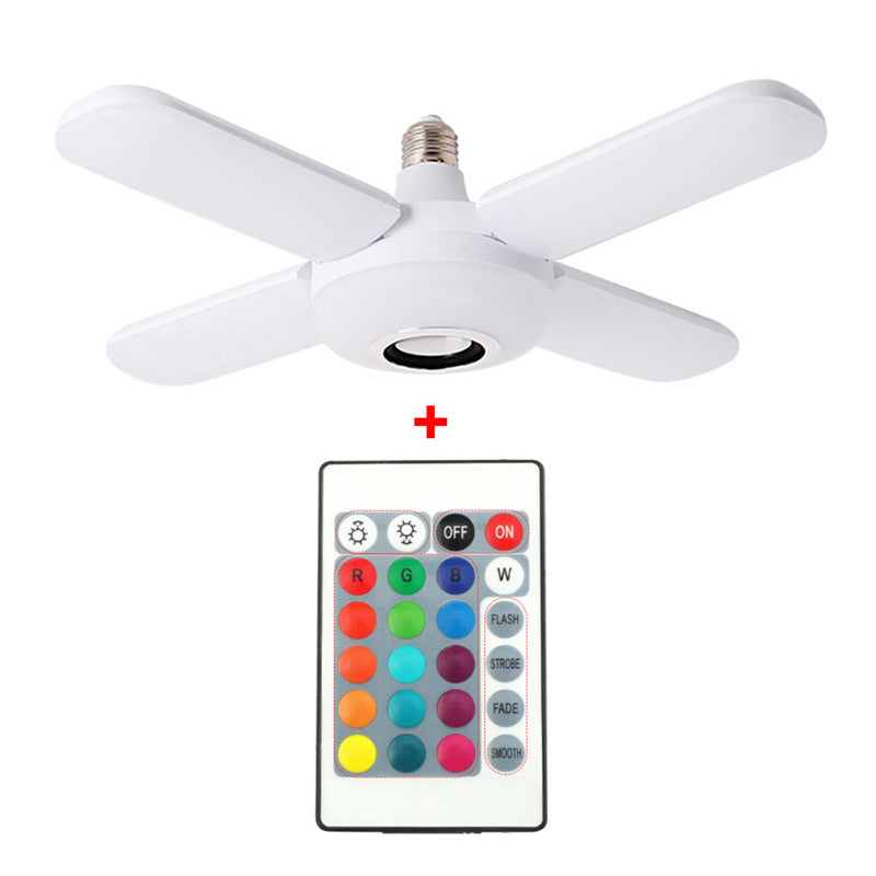 Bluetooth Music Bulb Garage Lighting 4leaves colorful white light 0 - Tophatter Daily Deals