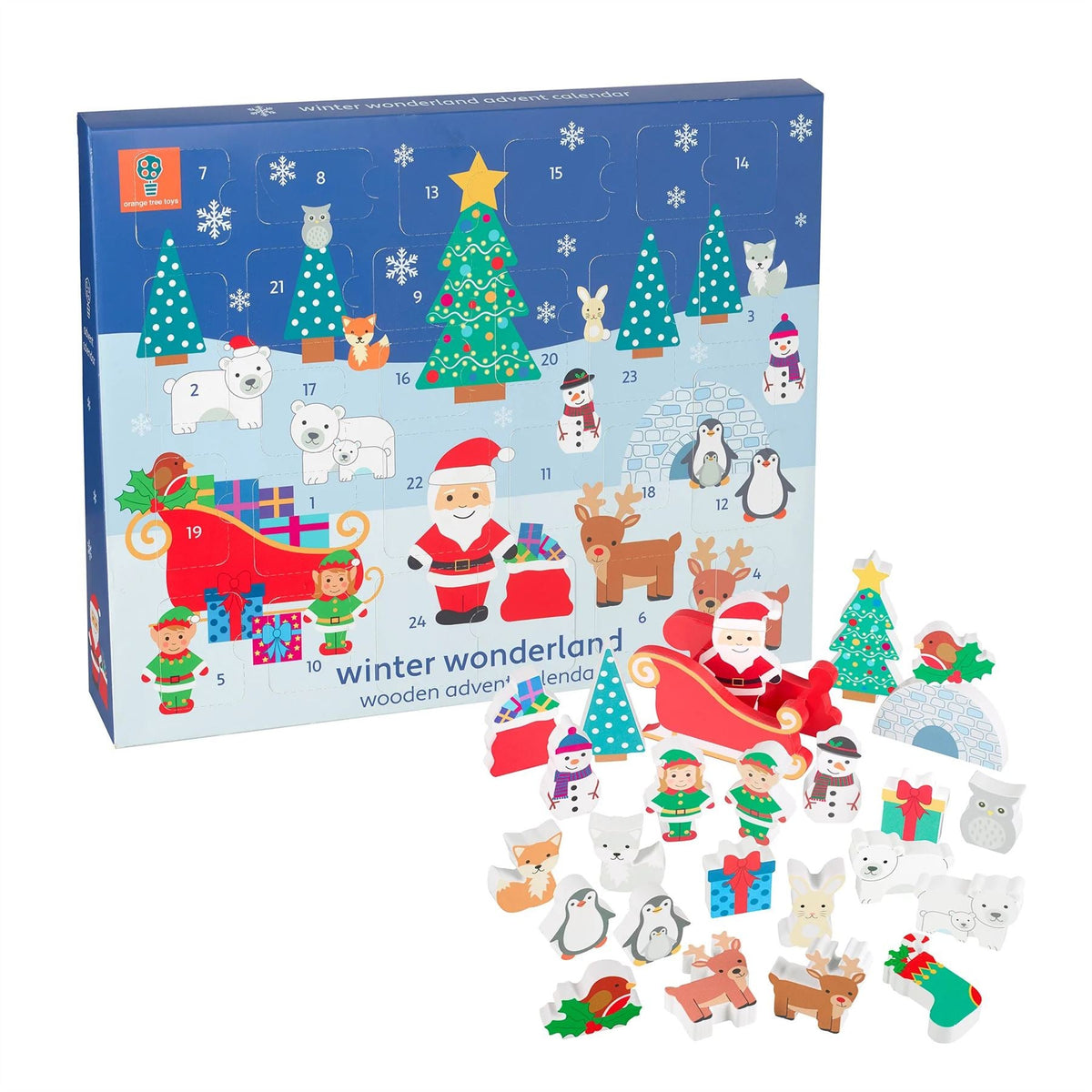 Children's Wooden Winter Wonderland Christmas Advent Calendar | Wood Advent Calendar Advent Calendar For Kids | Santa Claus Playset Advent Calendar Advent Calendar - Tophatter Daily Deals