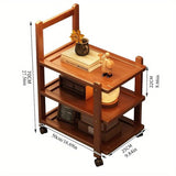 Solid Wood Side Table with Storage Kitchen Islands & Carts - Tophatter Daily Deals