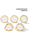 Gold 5Pcs Minimalist Pearl Bracelet Set Bracelets - Tophatter Daily Deals