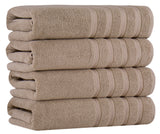 Antalya Turkish Cotton Luxury Bath Towels Set - 4 Pieces Taupe Bath Towel - Tophatter Daily Deals