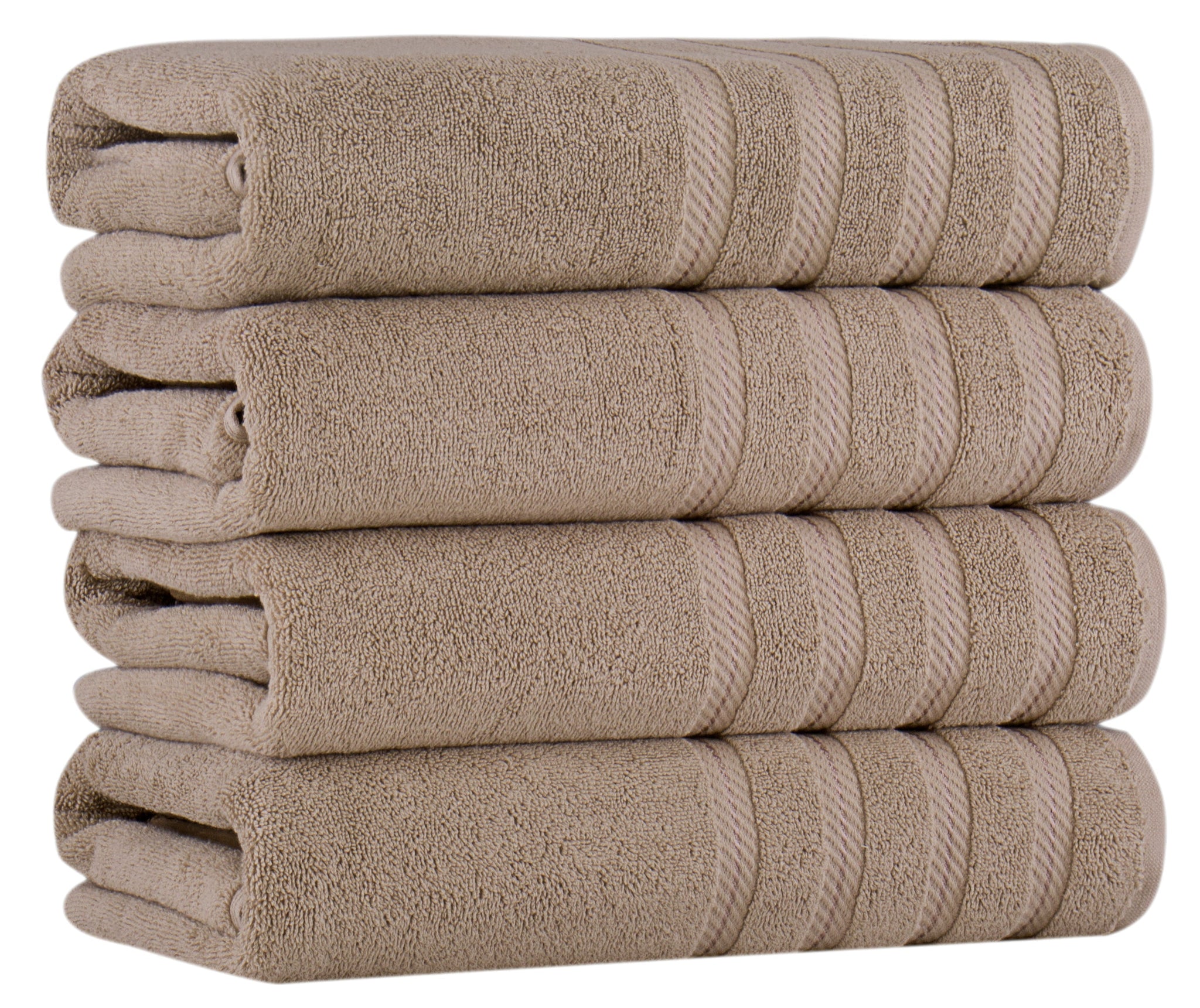 Antalya Turkish Cotton Luxury Bath Towels Set - 4 Pieces Taupe Bath Towel - Tophatter Daily Deals