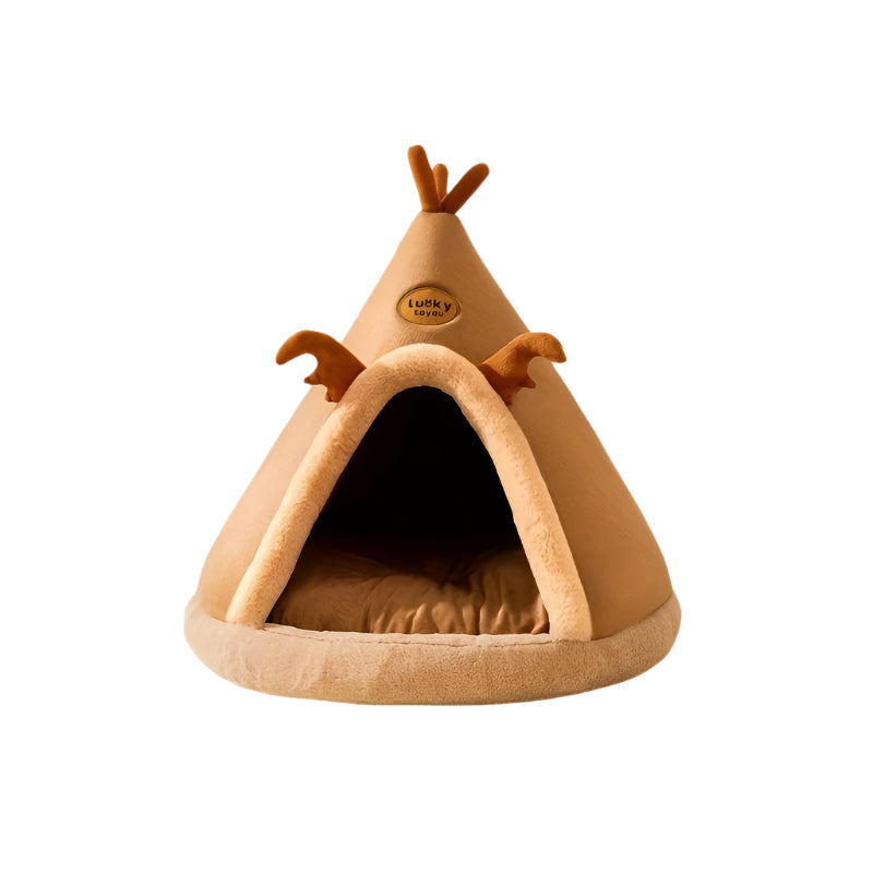 Cartoon Reindeer Pet Tent Dog Cat House Pet Beds - Tophatter Daily Deals