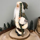 Green Plaid Santa Claus Figurine | Standing Father Christmas Ornament - 30cm Ornament - Tophatter Daily Deals