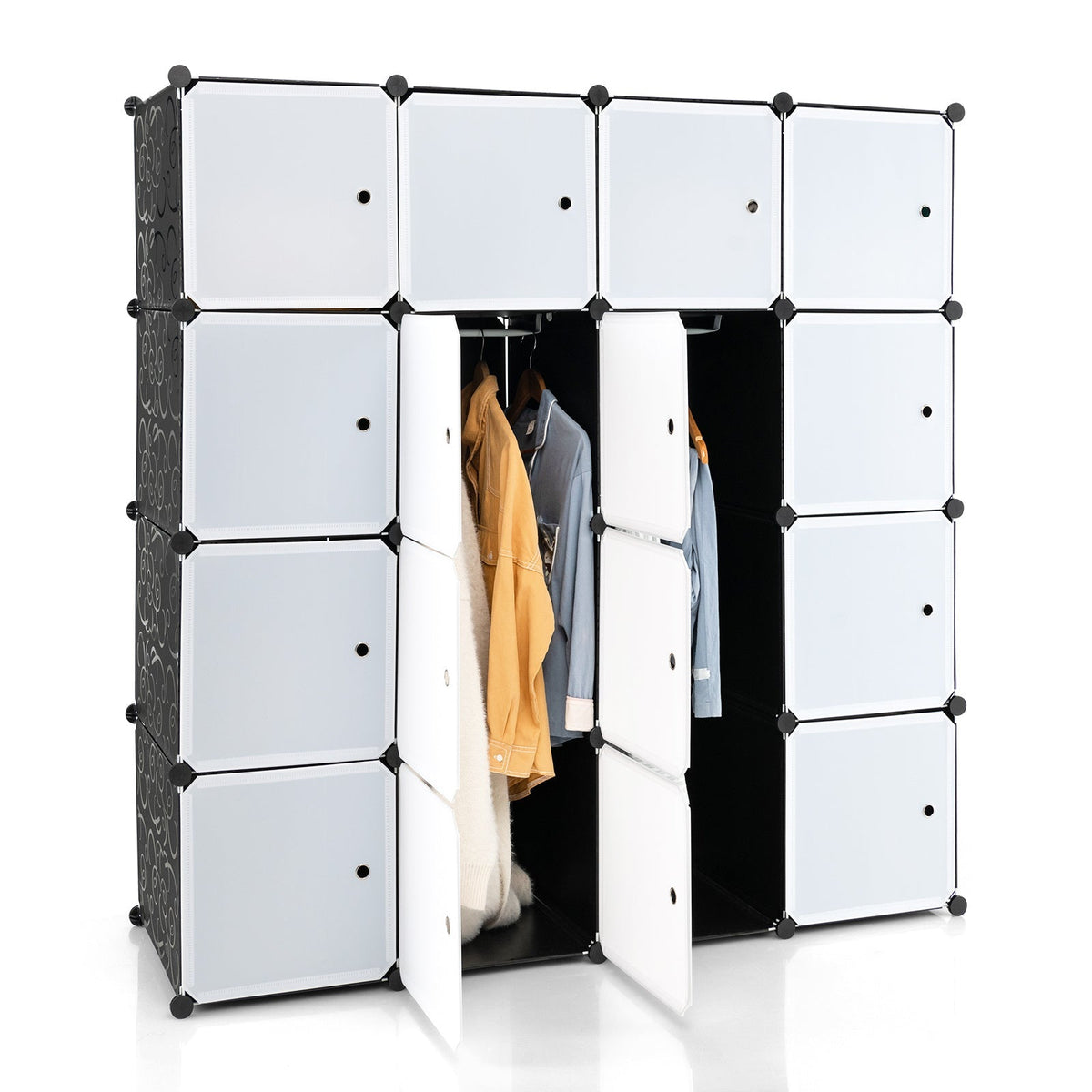 Storage Wardrobe Closet with Hanging Rods Home & Garden > Storage > Clothing & Wardrobe Storage - Tophatter Daily Deals