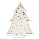 Christmas Tree Trinket Dish | White Ceramic Tree-shaped Trinket Tray - 26cm Plate - Tophatter Daily Deals