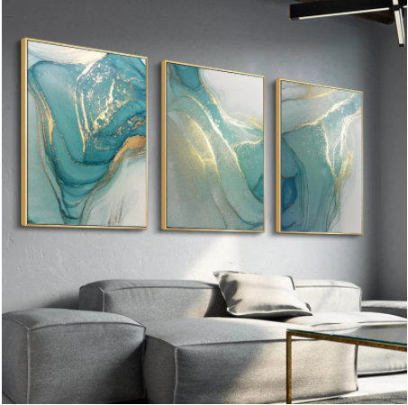 Abstract Liquid Fluid Art Poster Canvas Painting Modern Wall Picture Home Living Room Decor 0 - Tophatter Daily Deals