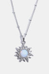 Opal Sun Pendant Stainless Steel Necklace Silver One Size Necklaces - Tophatter Daily Deals