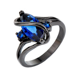 Black Gold S Shaped Zircon High End Diamond Ring For Men Royal blue 0 - Tophatter Daily Deals