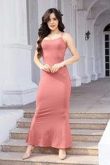 Square Neck Cami Dress Burnt Coral Casual Dresses - Tophatter Daily Deals