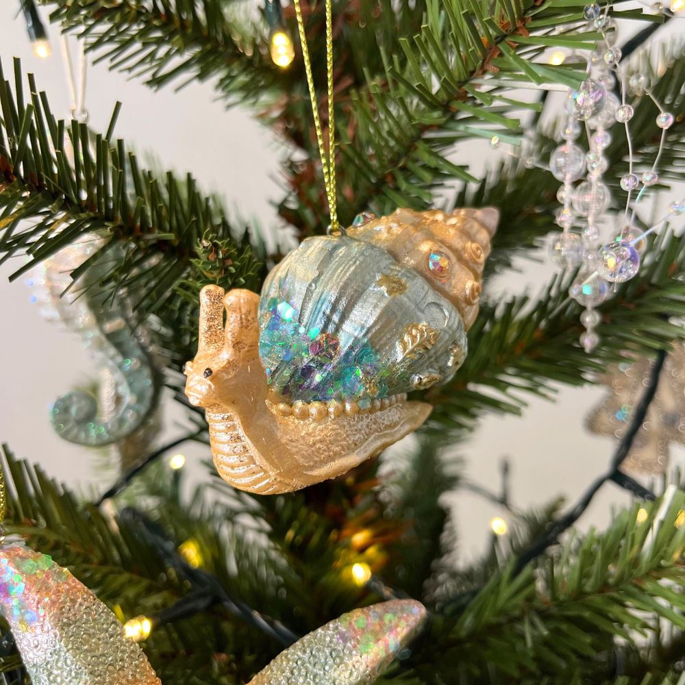 Sea Snail Christmas Bauble | Under the Sea Snail Christmas Tree Ornament - 8cm Baubles - Tophatter Daily Deals