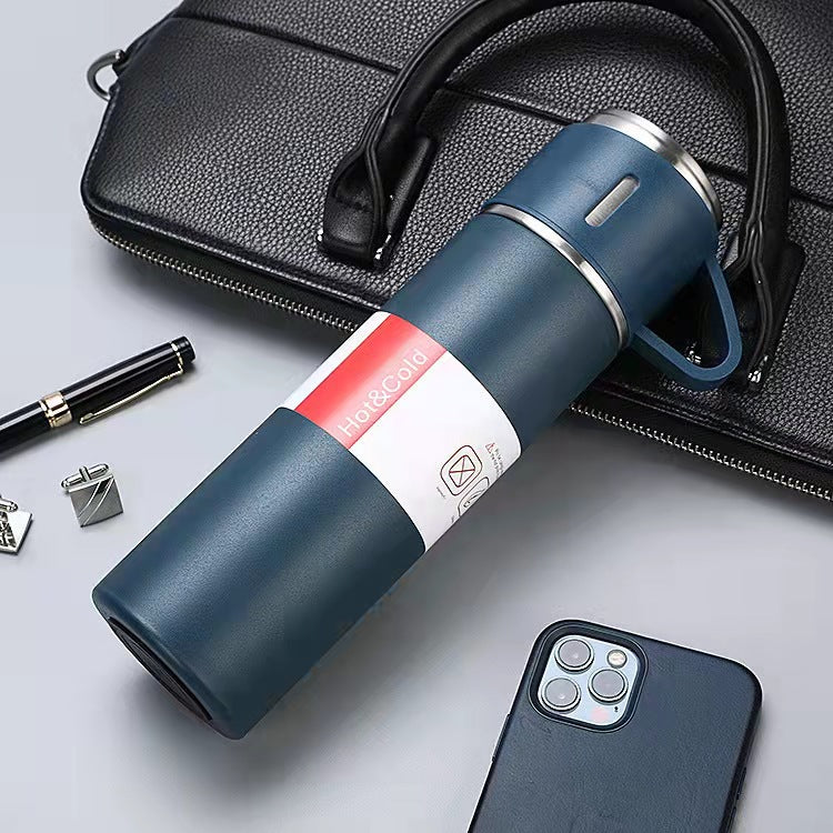 Business Gift Set Company Gift Event Stainless Steel Vacuum Flask Blue 500ML 0 - Tophatter Daily Deals