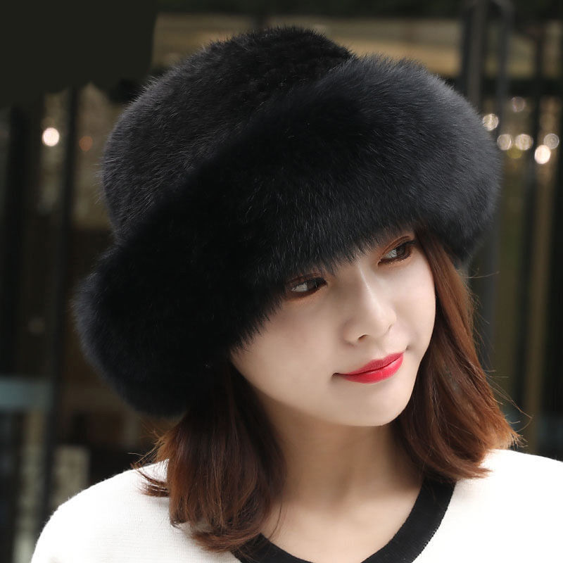 Warm Cozy Women’s Winter Hat - Rounded Crown, Faux Fur Black One Size - Tophatter Daily Deals